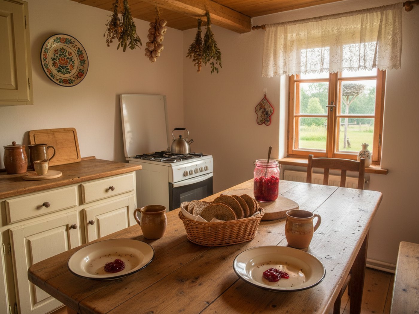Kuchnia i jadalnia w Pod Brzozą